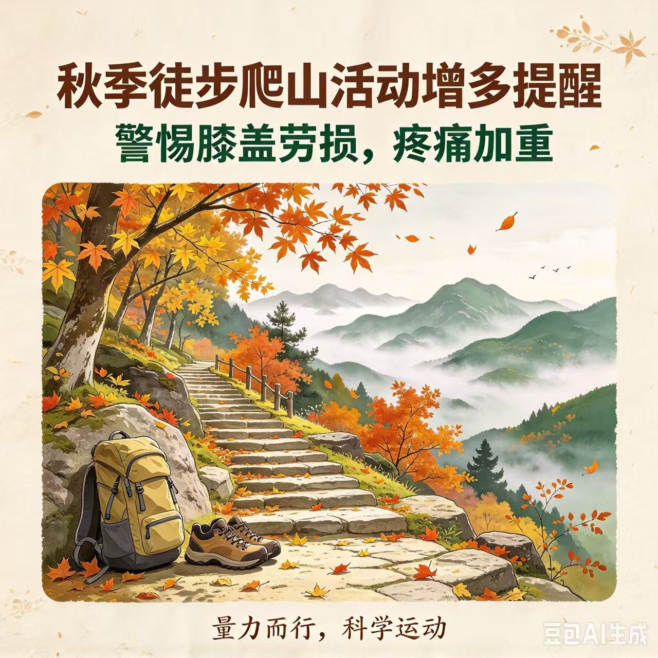 秋季徒步爬山活动增多 提醒：警惕膝盖劳损，疼痛加重